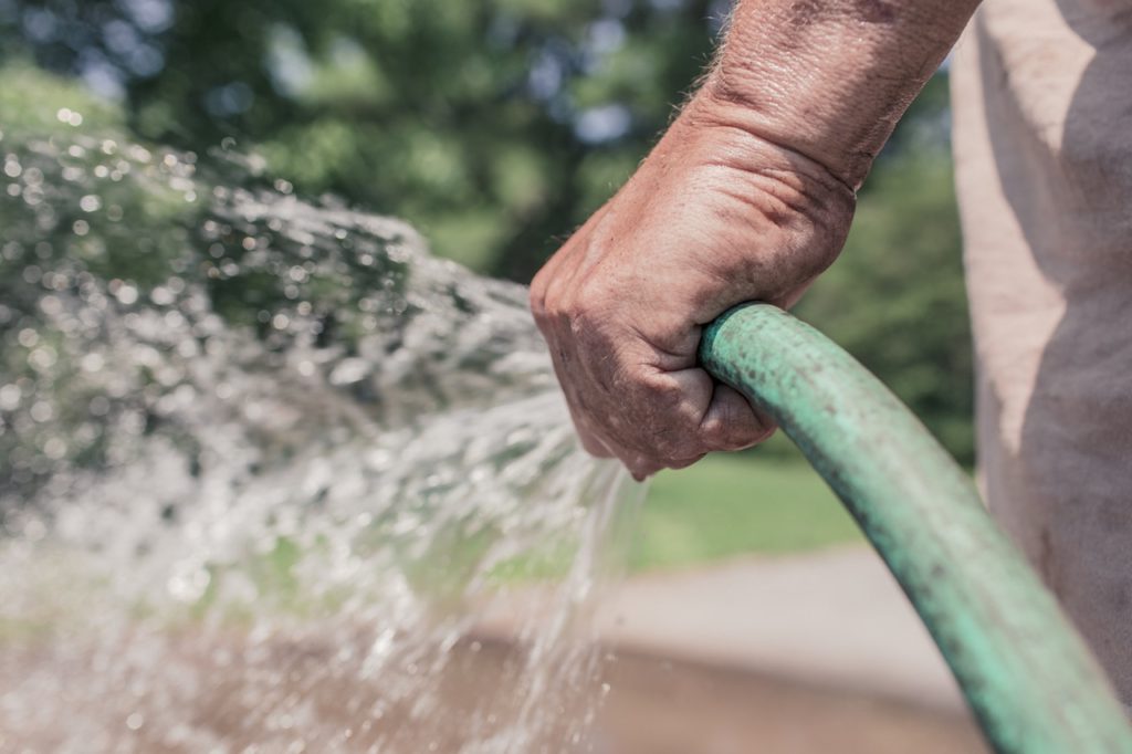 Summer Landscaping Hose Water